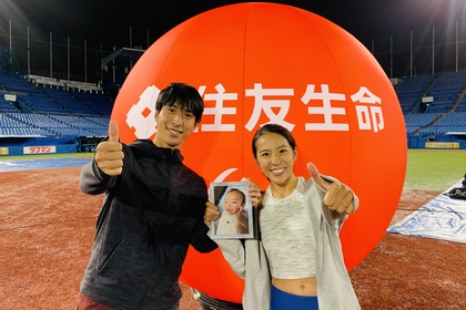 神宮球場　神宮スタジアムナイトヨガ　西浦りさ